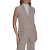 Donna Karan Women's Pinstripe Vest, Regular & Petite Sizes In Cobblestone/cream