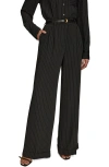 Donna Karan New York Pinstripe Wide Leg Pants In Black
