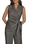 Donna Karan New York Pinstripe Wrap Vest In Gray