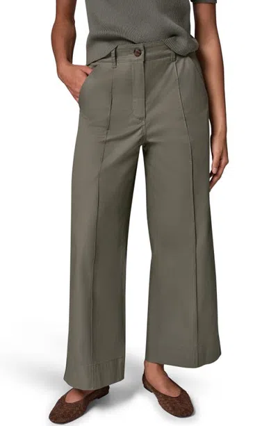 Donna Karan New York Pintucked Mid Rise Straight Leg Twill Crop Pants In Gray