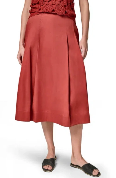 Donna Karan New York Pleated A-line Skirt In Brown