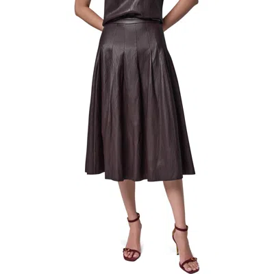 Donna Karan New York Pleated Faux Leather Midi Skirt In Multi