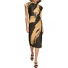 Donna Karan New York Pleated Sheath Cocktail Dress In Black