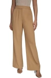Donna Karan New York Pleated Wide Leg Pants In Brown