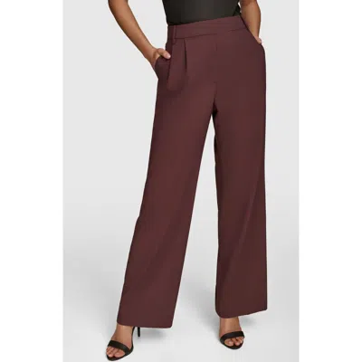 Donna Karan New York Pleated Wide Leg Trousers In Brandywine