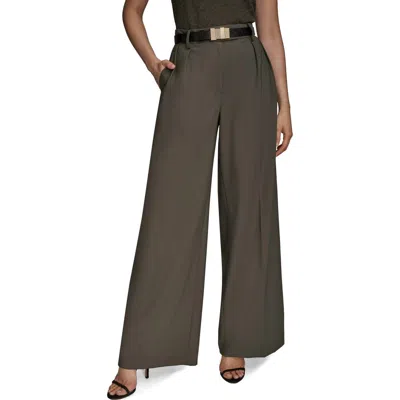 Donna Karan New York Pleated Wide Leg Pants In Multi