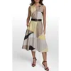 Donna Karan New York Print Belted Maxi Shirtdress In Multi