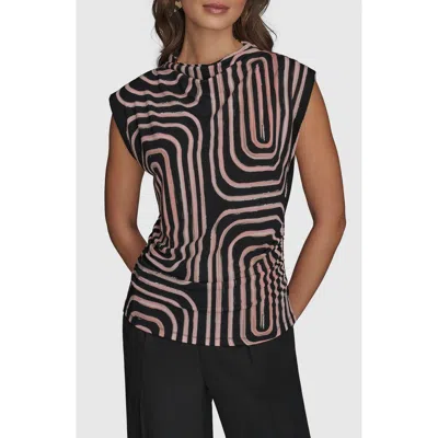 Donna Karan New York Print Mock Neck Top