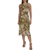Donna Karan New York Print Sleeveless Midi Dress In Green