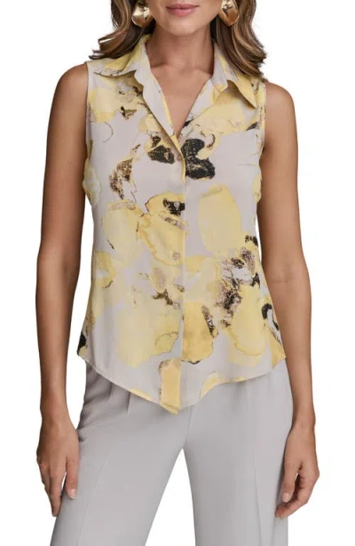 Donna Karan New York Print Sleeveless Shirt In Multi