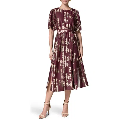 Donna Karan New York Print Stretch Satin Midi Dress In Multi