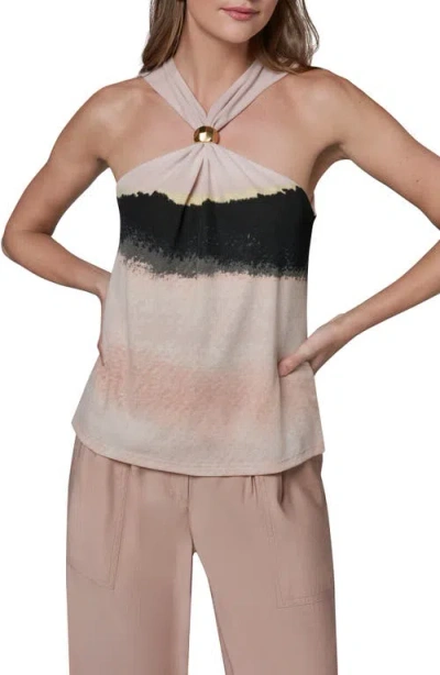 Donna Karan New York Printed Cinched Top In Neutral