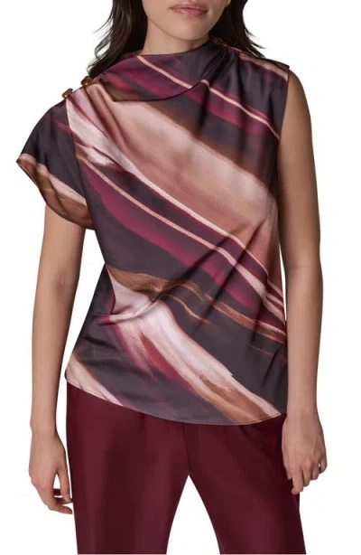 Donna Karan New York Printed High Neck Sleeveless Top In Brown