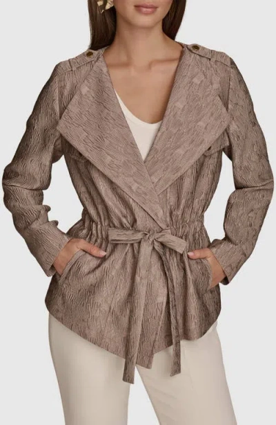 Donna Karan New York Quilted Tie Waist Jacket In Mink