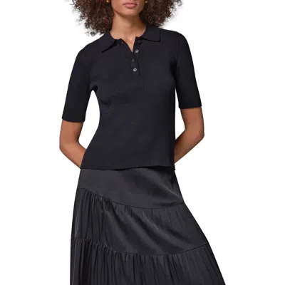Donna Karan New York Rib Button Front Sweater In Black