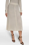 Donna Karan New York Rib Midi Sweater Skirt In White