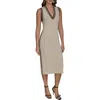 Donna Karan New York Ribbed Dress & Sweater Set In Gray