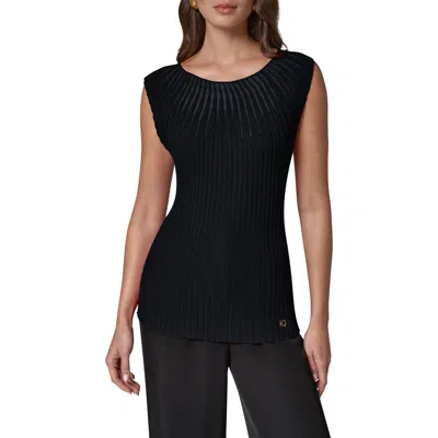 Donna Karan New York Ribbed Sleeveless Sweater In Black