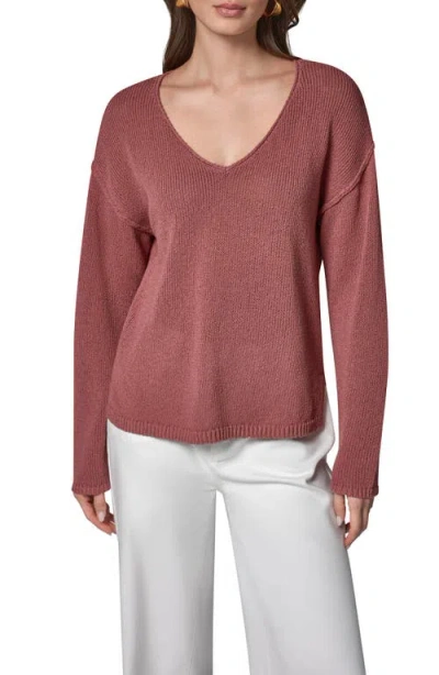 Donna Karan New York Rolled V-neck Sweater In Multi