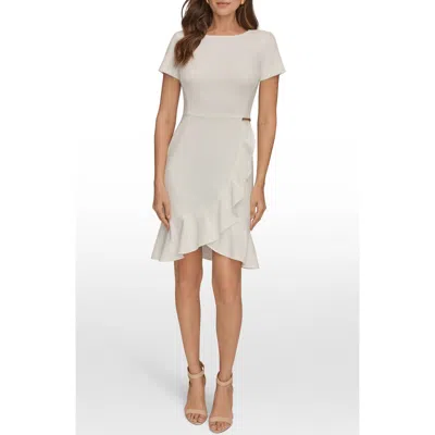 Donna Karan New York Ruffle Detail Dress In White