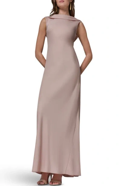 Donna Karan New York Ruffle Satin Gown In Pink