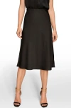 Donna Karan New York Satin Midi Skirt In Black