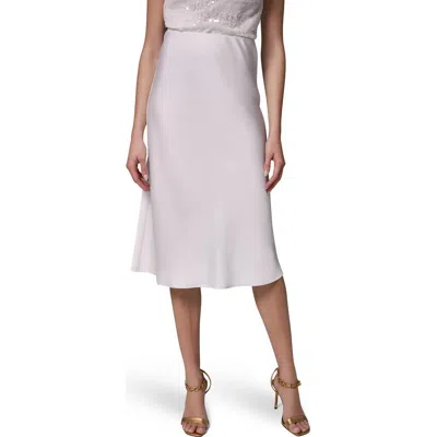 Donna Karan New York Satin Midi Skirt In White