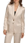 Donna Karan New York Satin One-button Blazer In Orange