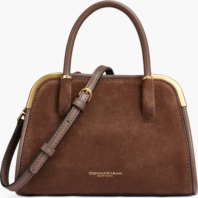 Donna Karan New York Satin Suede Mini Satchel In Brown