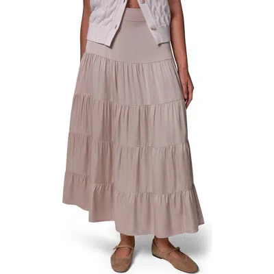 Donna Karan New York Satin Tiered Midi Skirt In Pink