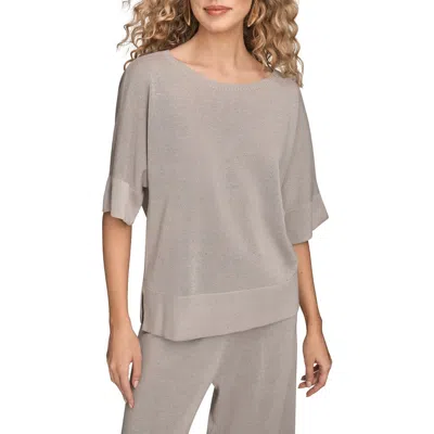 Donna Karan New York Sequin Boxy Crewneck Sweater In Blue