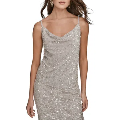 Donna Karan New York Sequin Cowl Neck Camisole In Gold