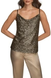 Donna Karan Women's Metallic Sequin Camisole Top In Brown