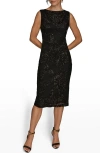 Donna Karan New York Sequin Mesh Midi Dress In Black