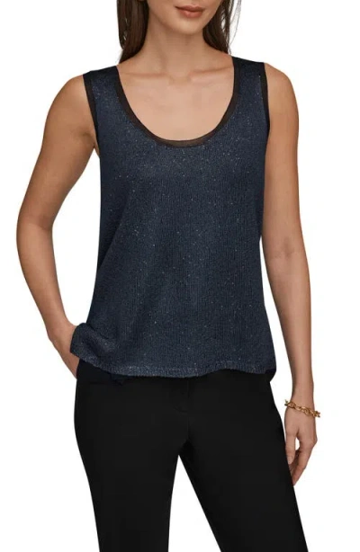 Donna Karan New York Sequin Shell Top In Blue