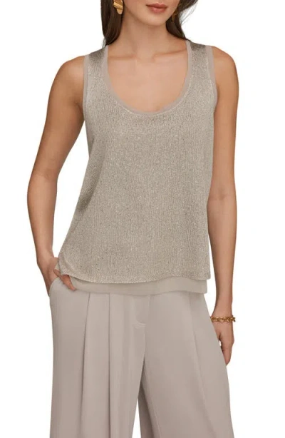 Donna Karan New York Sequin Shell Top In Gray