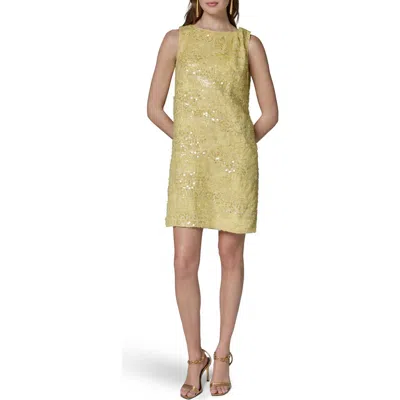 Donna Karan New York Sequin Shift Dress In Green