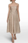 Donna Karan New York Sequin Strapless Maxi Dress In Brown