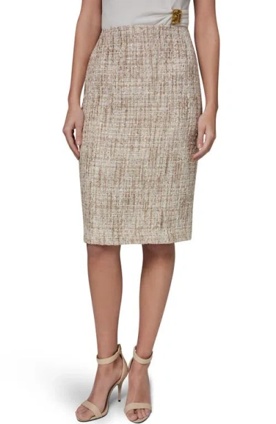 Donna Karan New York Sequin Tweed Pencil Skirt In Blue