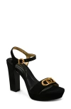 Donna Karan New York Shepard Ankle Strap Platform Sandal In Black