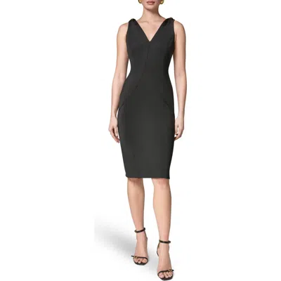 Donna Karan New York Shoulder Clasp Sheath Dress In Black