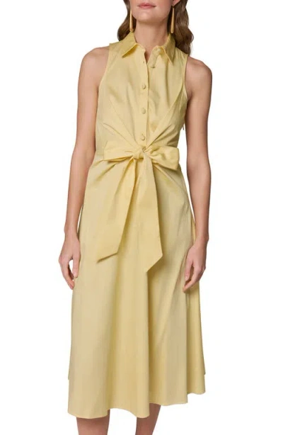 Donna Karan New York Sleeveless A-line Midi Dress In Yellow
