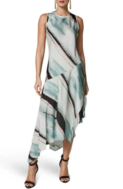 Donna Karan New York Sleeveless Asymmetric Hem Dress In Multi