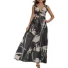 Donna Karan New York Faux Wrap Tie Waist Cocktail Dress In Black/light Beige