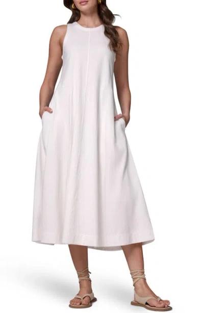 Donna Karan New York Sleeveless Cotton Jersey Maxi Dress In White