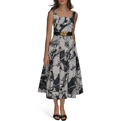 Donna Karan New York Sleeveless Fit-and-flare Maxi Dress In Black Pristine