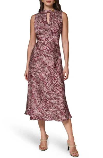 Donna Karan New York Sleeveless Midi Dress In Red