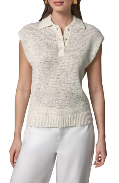 Donna Karan New York Sleeveless Polo Sweater In Neutral