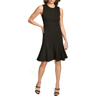 Donna Karan New York Sleeveless Ruffle Hem Dress In Black