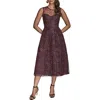 Donna Karan New York Sleeveless Sequin Cocktail Dress In Burgundy